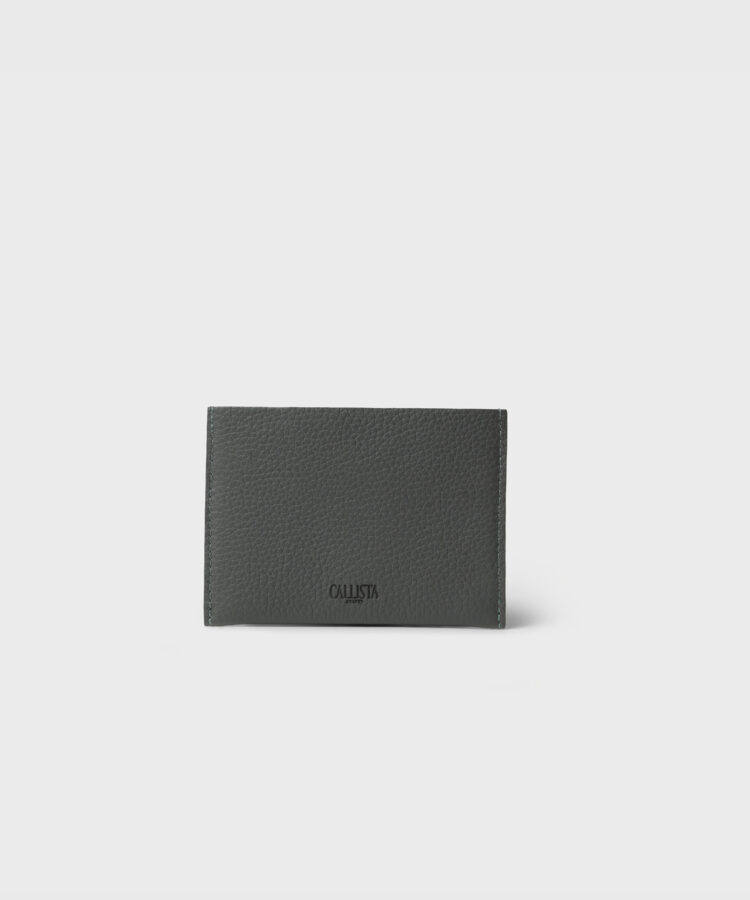 Card Holder in Gray Grained Leather