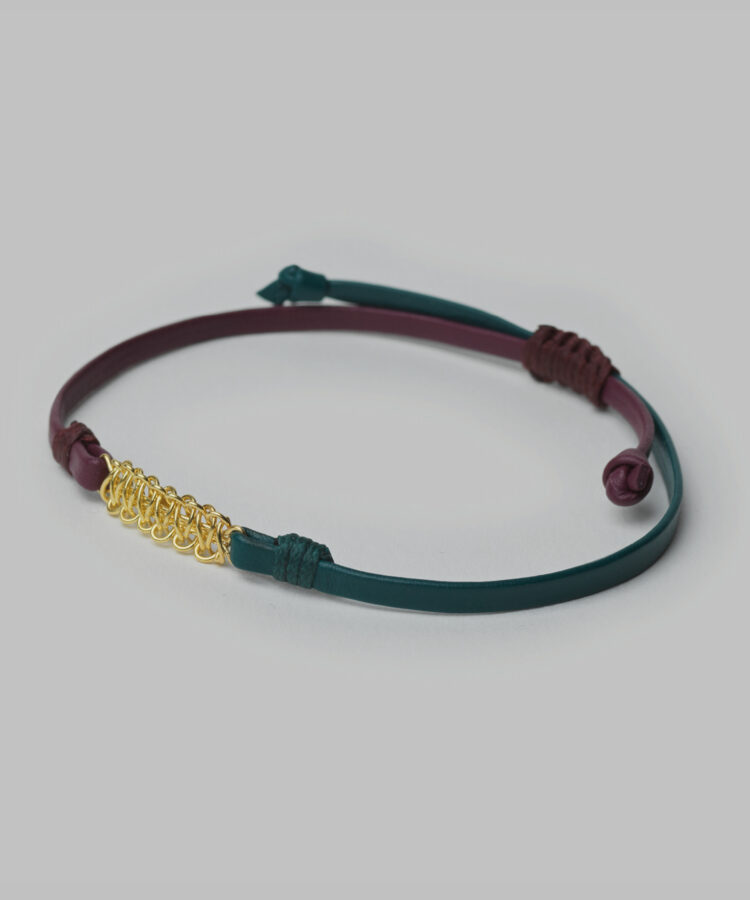 Callista X Lalaounis 18K Gold Slim Vino-Emerald Bracelet
