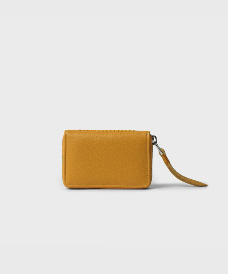Mini Zipped Wallet in Crocus Grained Leather