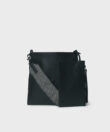Slim Messenger Barque in Black Grained Leather