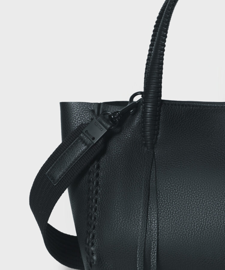 Kallia Mini Bag - Mint Wool and Black Leather