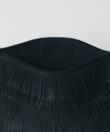 Fringe Pochette in Black Smooth Leather