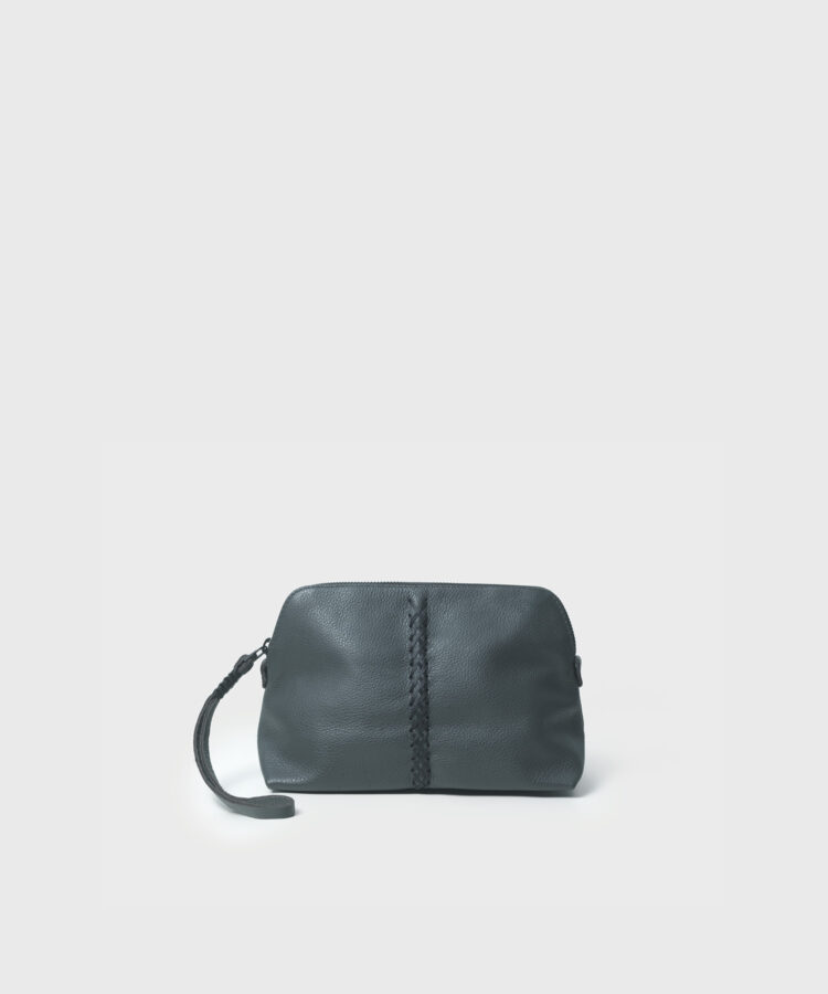 Maxi Vanity Case in Charcoal Grained Leather