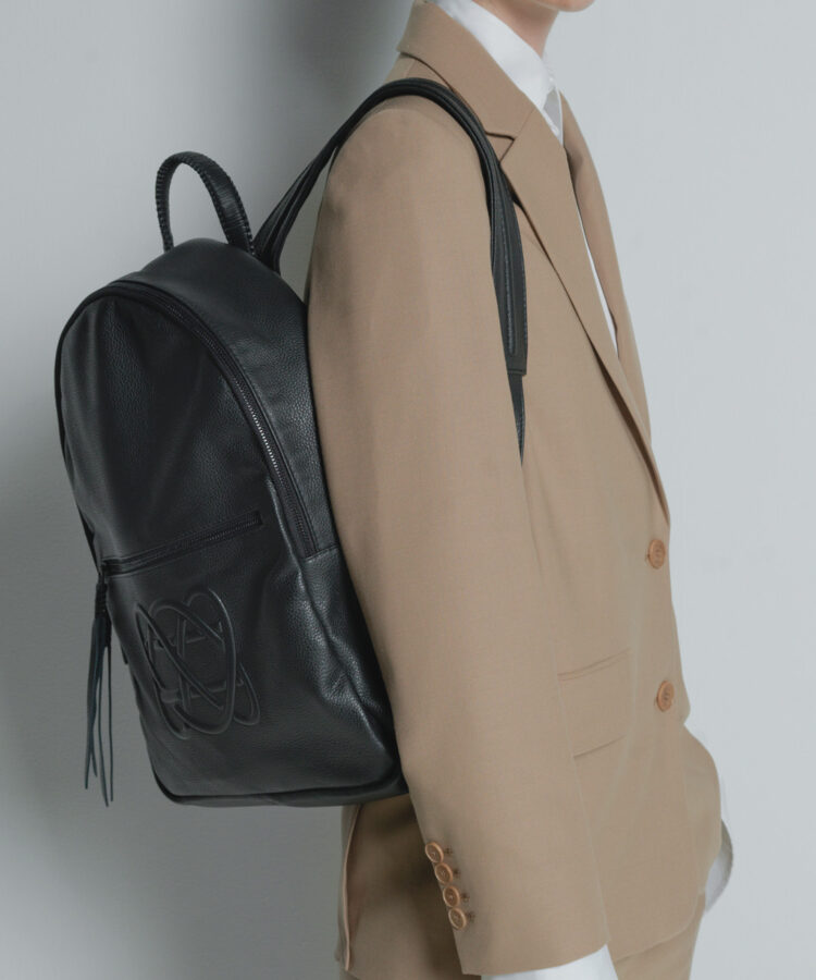 CC Backpack in Charcoal Grained Leather