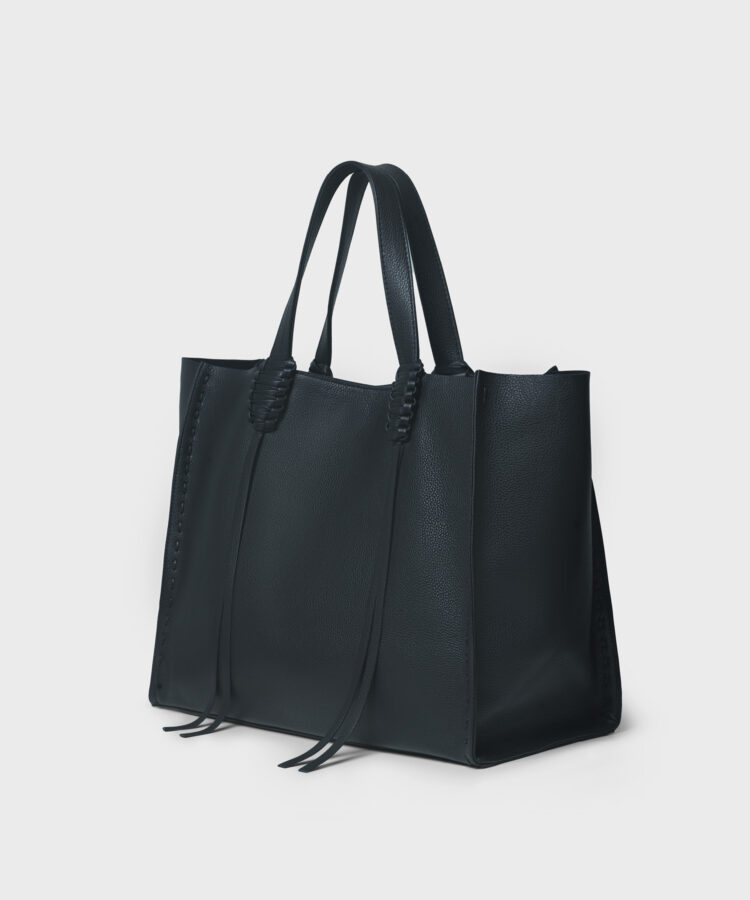 Ara Tote in Black Grained Leather