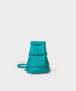 Fringe Pouch in Aqua Smooth Leather