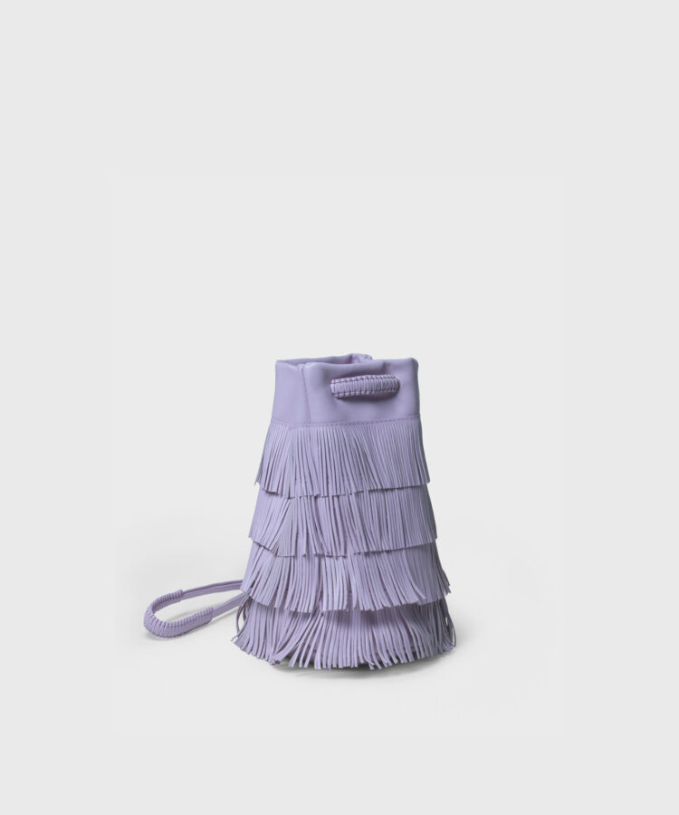 Fringe Pouch in Lavender Smooth Leather