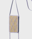 Cross Phone Bag in Lavender Leather & Straw