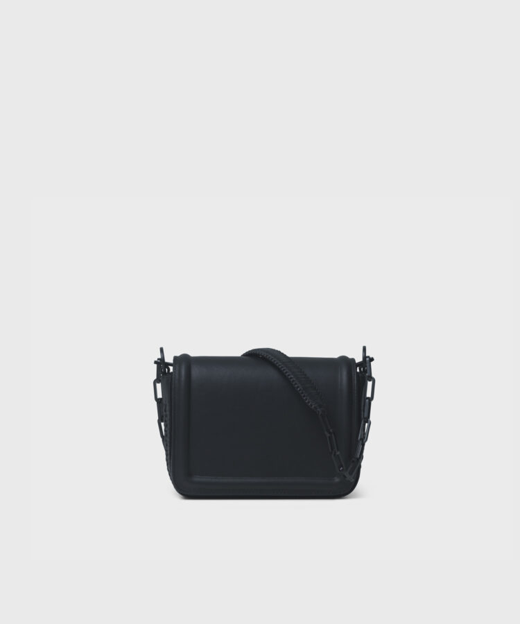 Mini Box Bag in Black Smooth Leather