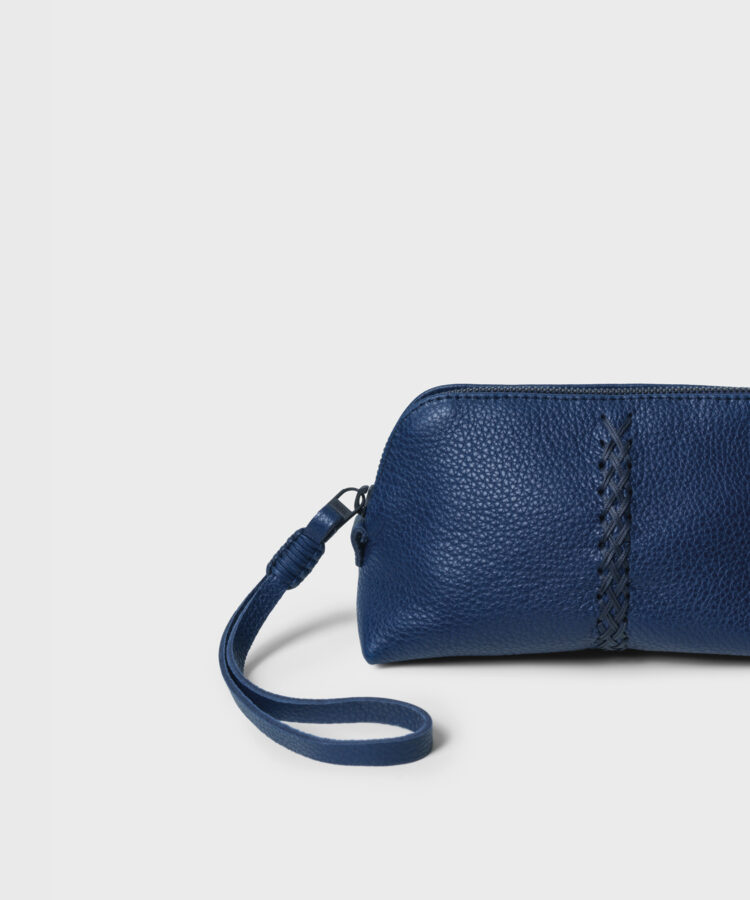 Vanity Case in Blue Grained Leather