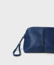 Maxi Vanity Case in Blue Grained Leather