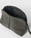Maxi Vanity Case in Khaki Grained Leather