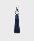 Keychain in Blue Grained Leather