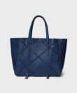 Cross Tote in Blue Grained Leather