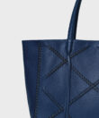 Cross Tote in Blue Grained Leather