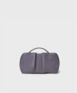 Pleated Clutch in Mauve Smooth Leather