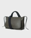 Top Handle Bag 23 in Khaki Grained Leather