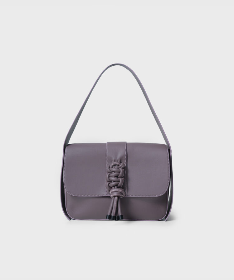 Braided Bag 23 in Mauve Smooth Leather
