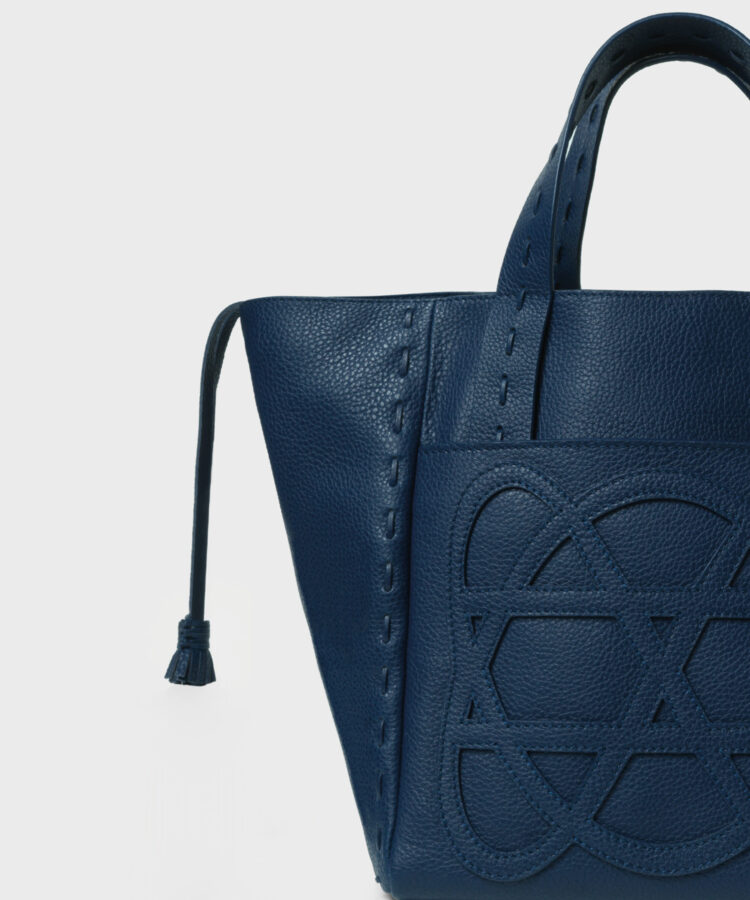 Cleo Bag in Blue Grained Leather