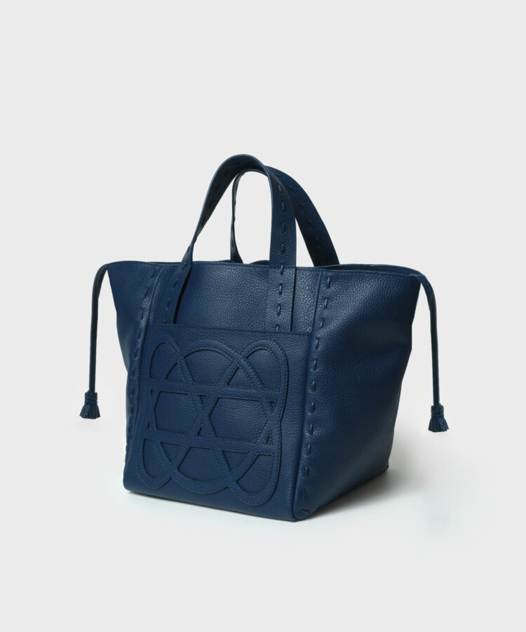 Cleo Bag in Blue Grained Leather