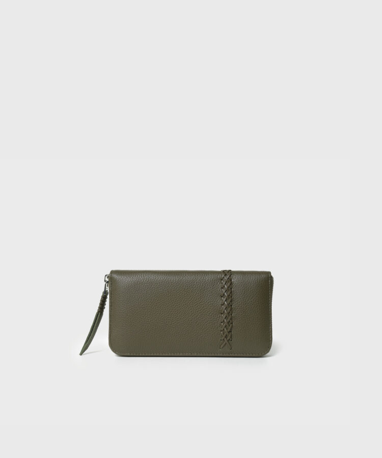 Wallet in Khaki Grained Leather