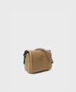 Mini Box Bag 23 in Beige Croc-Effect Glossed Leather