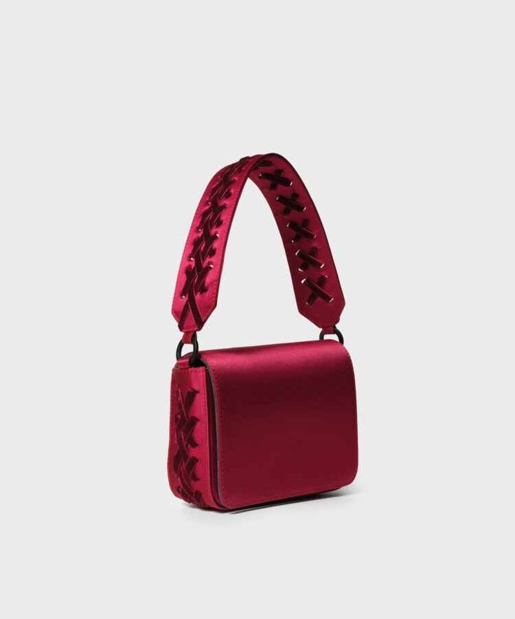 Mini Box Bag in Red Satin & Velvet