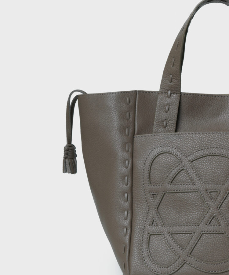 Cleo Bag in Taupe Grained Leather