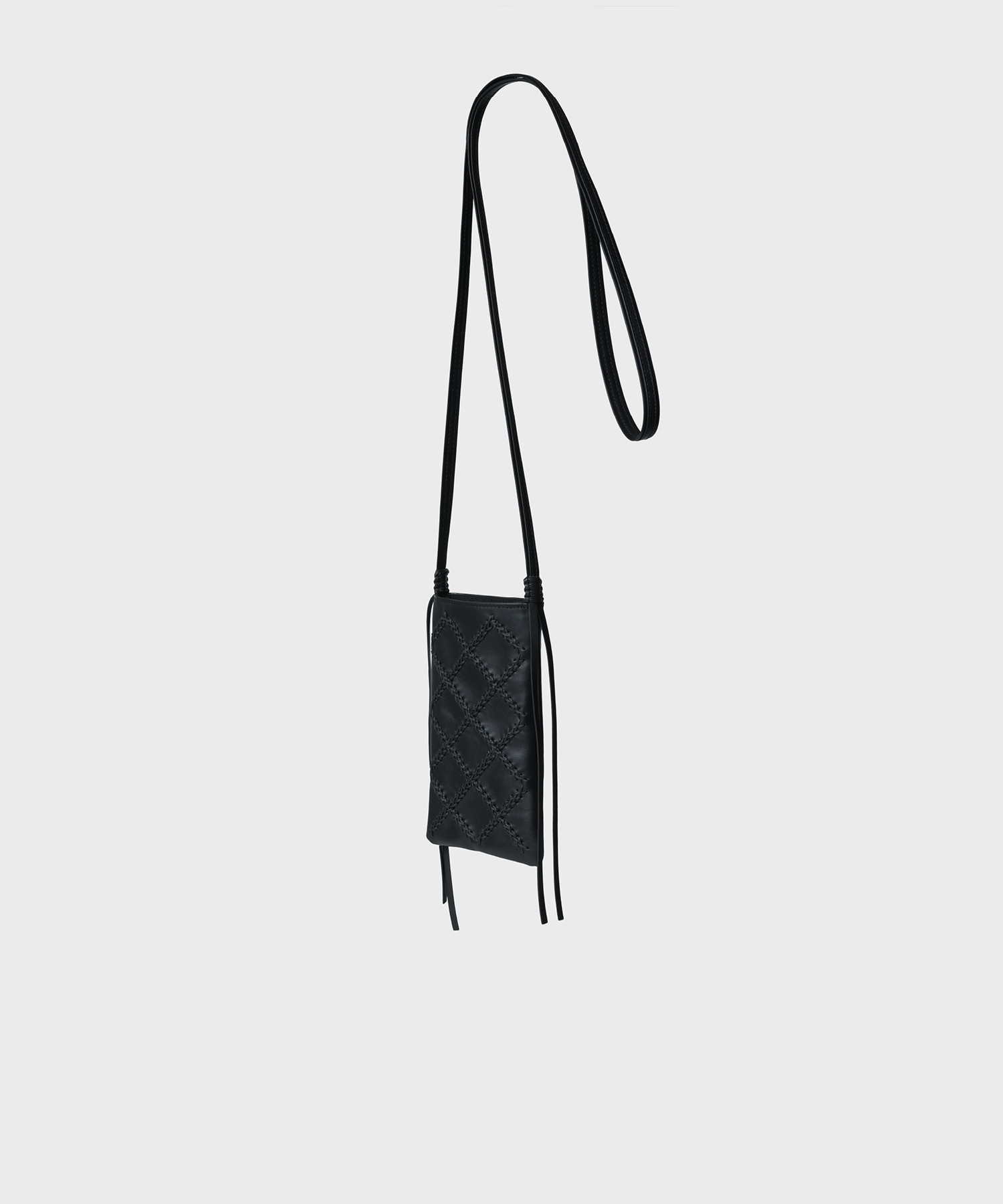 Cross Pocket Bag in Black Smooth Leather - Callista