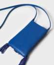 Pocket Bag in Blue Tassel Raffia