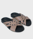 Scala Slides in Mocca Leather