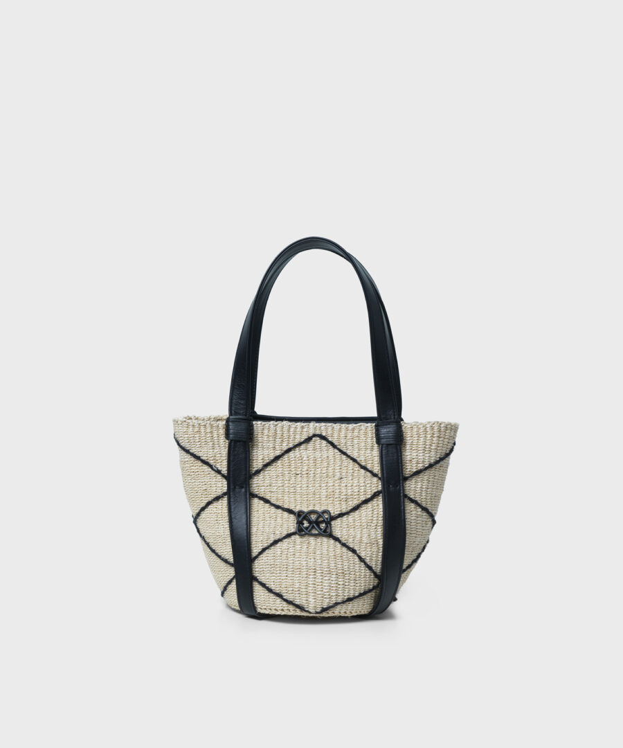 CC Mini Basket Bag in Black Leather