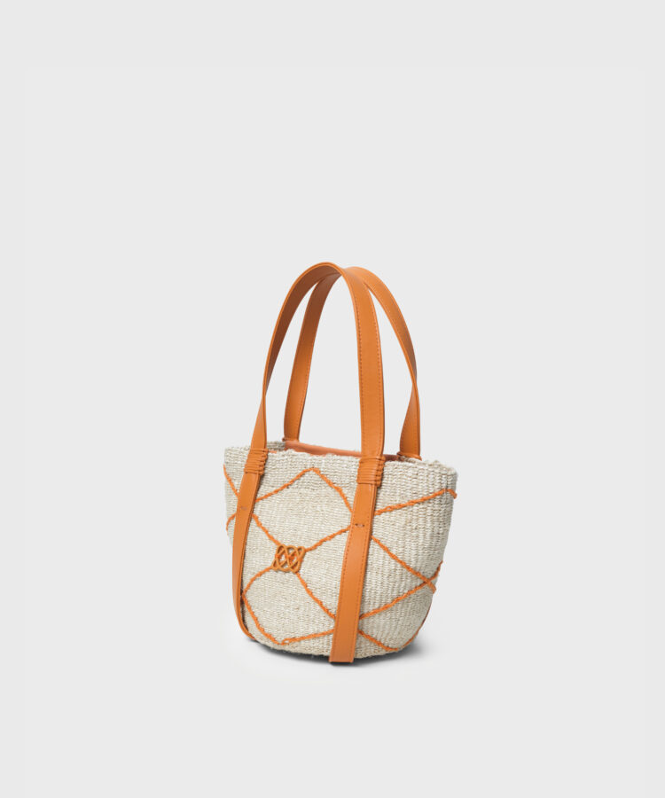 CC Mini Basket Bag in Orange Leather