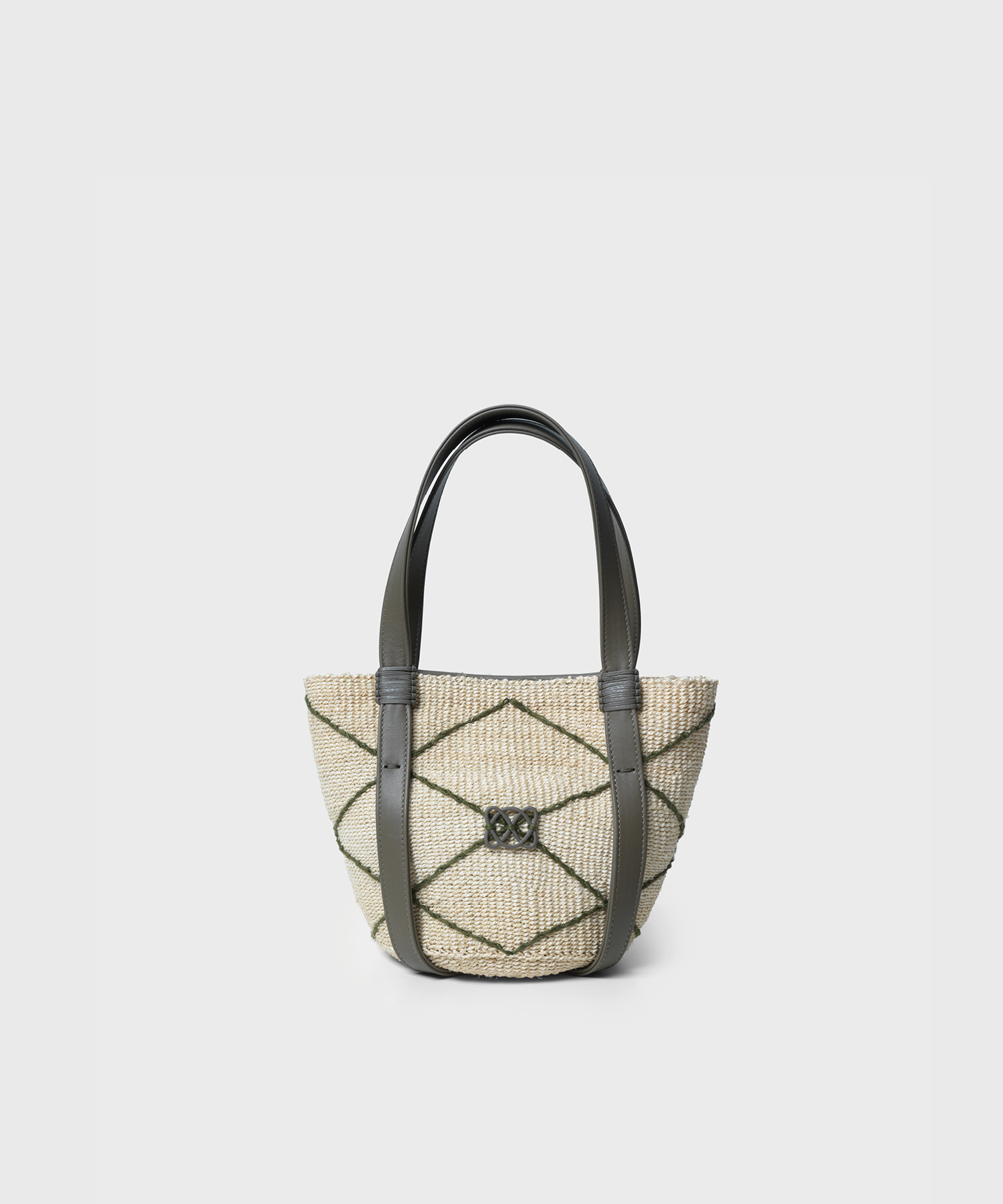 CC Mini Basket Bag in Khaki Leather
